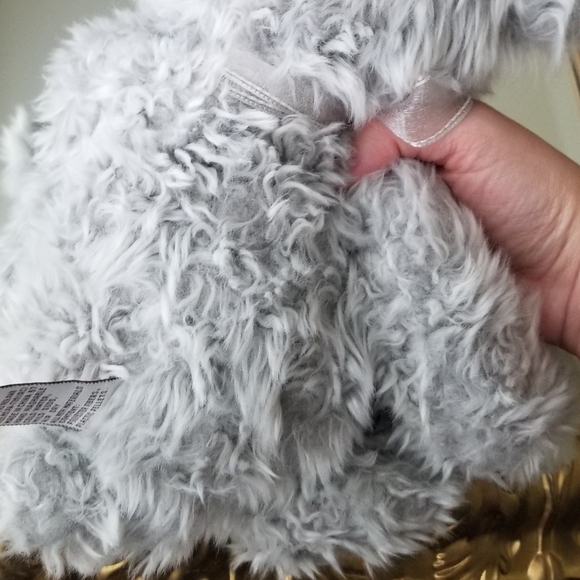 ❗Gund Teddy Bear Jackson Plush Stuffed Animal Gray Silver Ribbon Bow❗ - Picture 6 of 7
